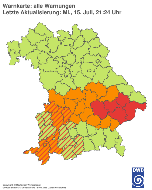 Aktuelle Wetterwarnungen für  Hannover