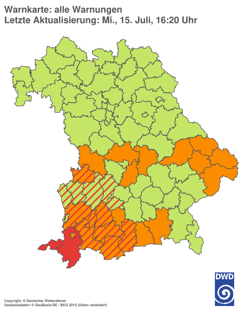 Aktuelle Wetterwarnungen für  Hannover