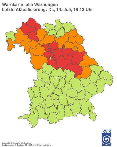 Aktuelle Wetterwarnungen für  Hannover