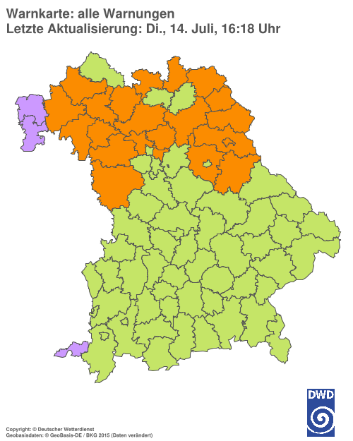 Aktuelle Wetterwarnungen für  Hannover