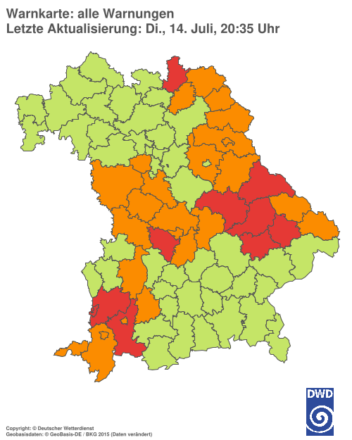 Aktuelle Wetterwarnungen für  Hannover