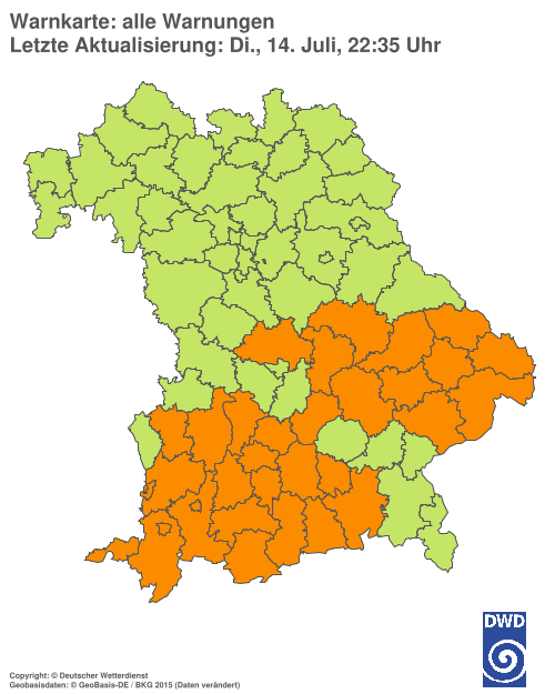 Aktuelle Wetterwarnungen für  Hannover