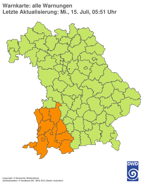 Aktuelle Wetterwarnungen für  Hannover