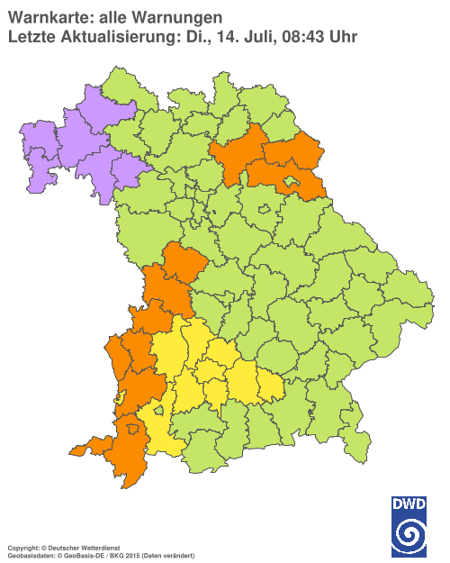 Aktuelle Wetterwarnungen für  Hannover