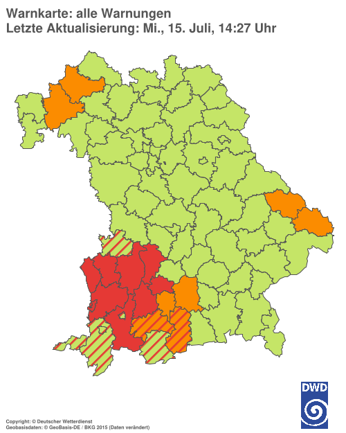 Aktuelle Wetterwarnungen für  Hannover