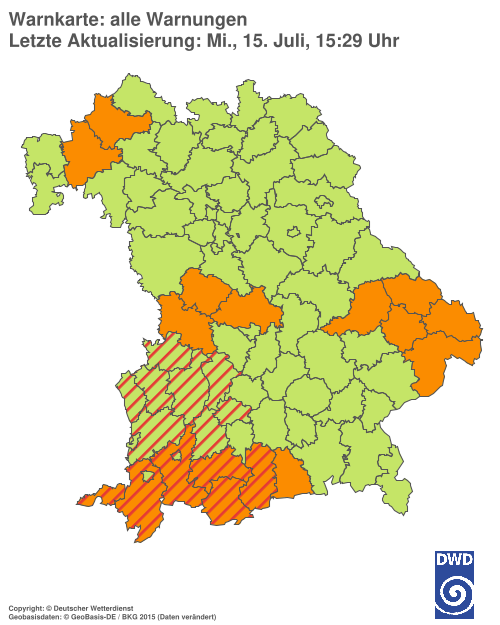 Aktuelle Wetterwarnungen für  Hannover