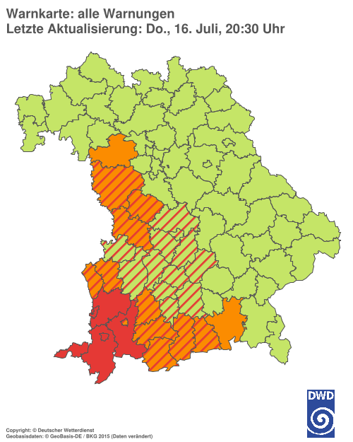 Aktuelle Wetterwarnungen für  Hannover