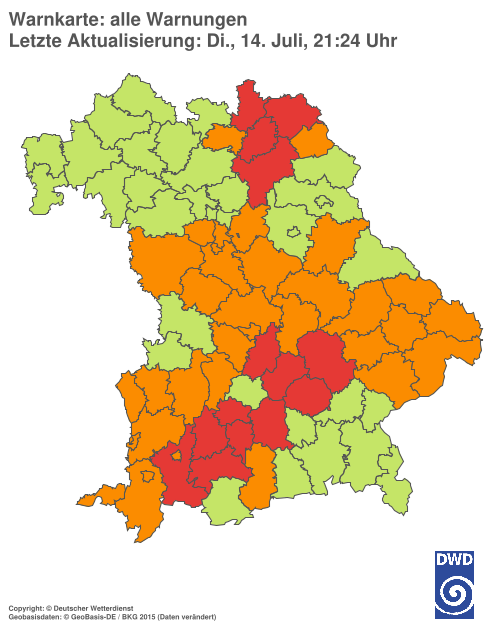 Aktuelle Wetterwarnungen für  Hannover