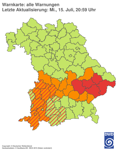 Aktuelle Wetterwarnungen für  Hannover