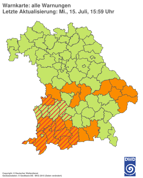 Aktuelle Wetterwarnungen für  Hannover