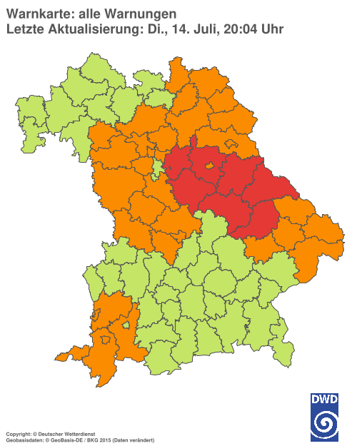 Aktuelle Wetterwarnungen für  Hannover