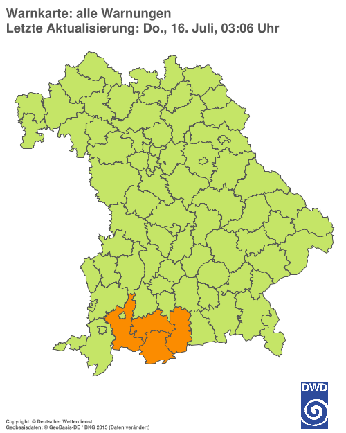Aktuelle Wetterwarnungen für  Hannover