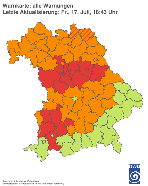 Aktuelle Wetterwarnungen für  Hannover