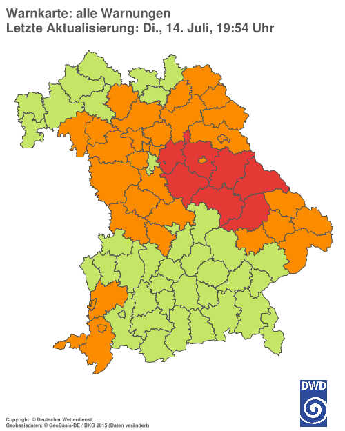 Aktuelle Wetterwarnungen für  Hannover