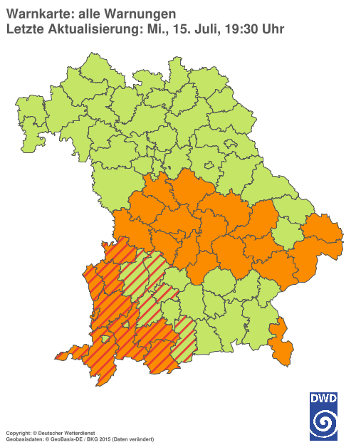 Aktuelle Wetterwarnungen für  Hannover