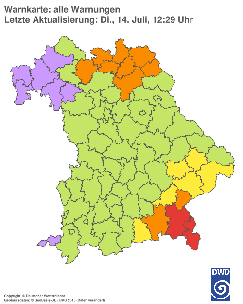Aktuelle Wetterwarnungen für  Hannover