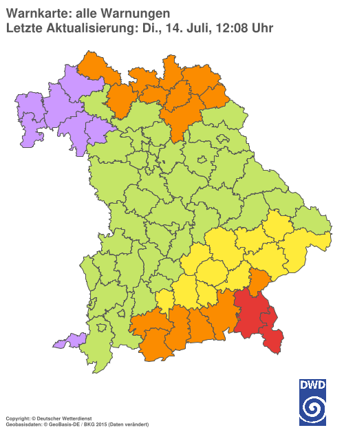 Aktuelle Wetterwarnungen für  Hannover