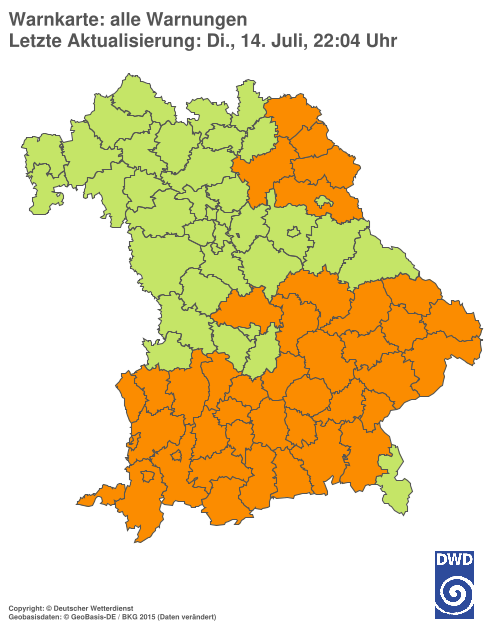 Aktuelle Wetterwarnungen für  Hannover