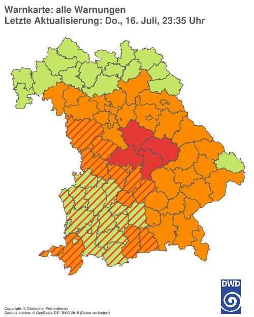 Aktuelle Wetterwarnungen für  Hannover