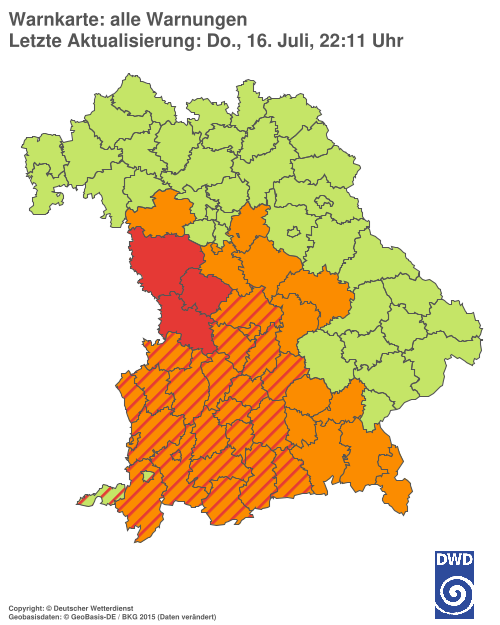 Aktuelle Wetterwarnungen für  Hannover