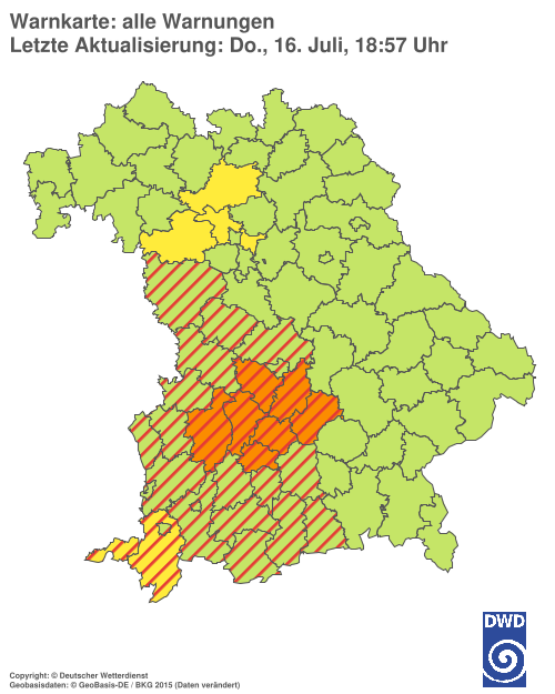 Aktuelle Wetterwarnungen für  Hannover