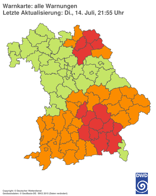 Aktuelle Wetterwarnungen für  Hannover