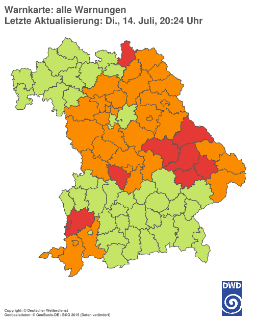 Aktuelle Wetterwarnungen für  Hannover