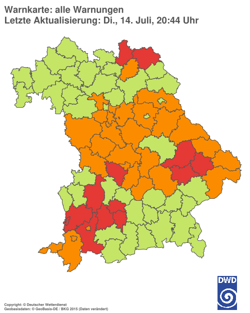 Aktuelle Wetterwarnungen für  Hannover