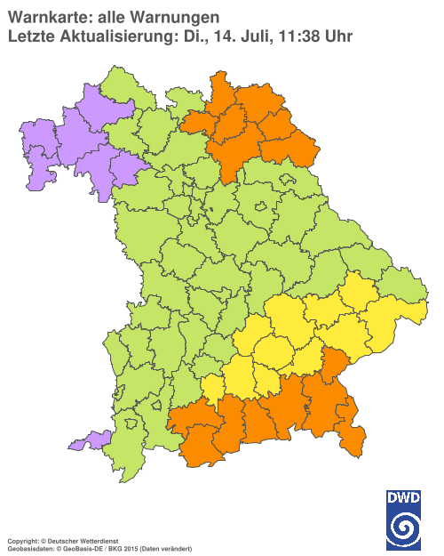 Aktuelle Wetterwarnungen für  Hannover