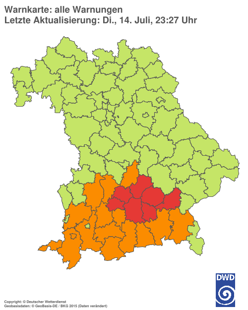 Aktuelle Wetterwarnungen für  Hannover