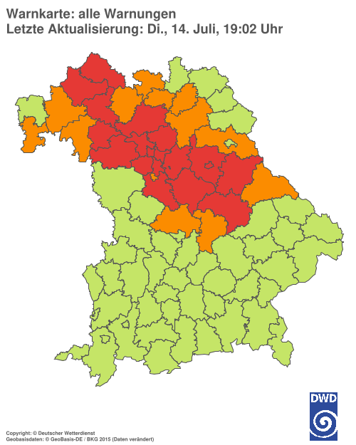 Aktuelle Wetterwarnungen für  Hannover