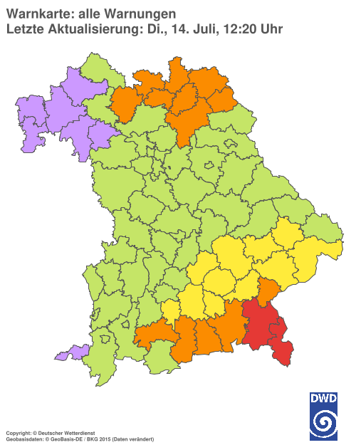 Aktuelle Wetterwarnungen für  Hannover