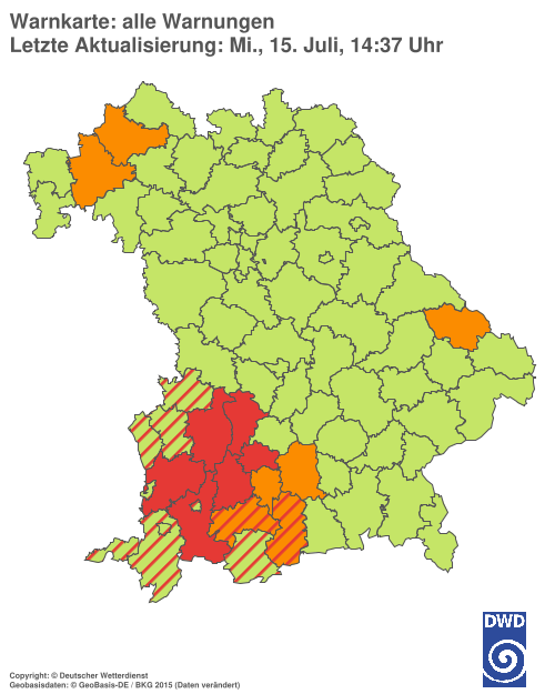 Aktuelle Wetterwarnungen für  Hannover
