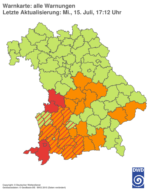 Aktuelle Wetterwarnungen für  Hannover