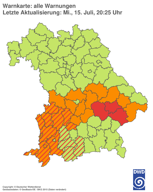 Aktuelle Wetterwarnungen für  Hannover