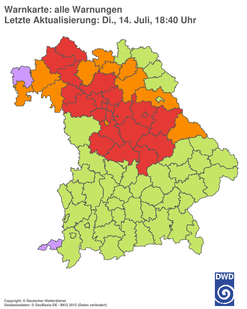 Aktuelle Wetterwarnungen für  Hannover