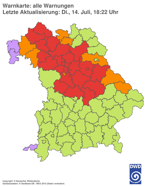 Aktuelle Wetterwarnungen für  Hannover