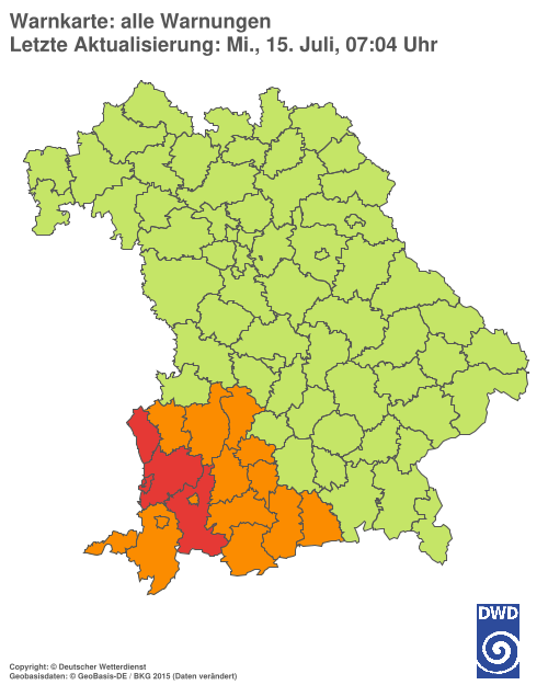 Aktuelle Wetterwarnungen für  Hannover
