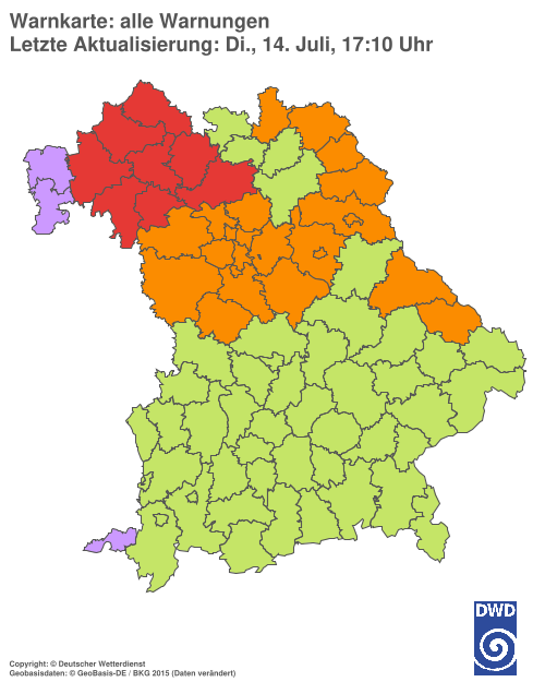 Aktuelle Wetterwarnungen für  Hannover