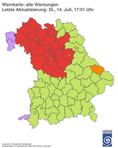 Aktuelle Wetterwarnungen für  Hannover