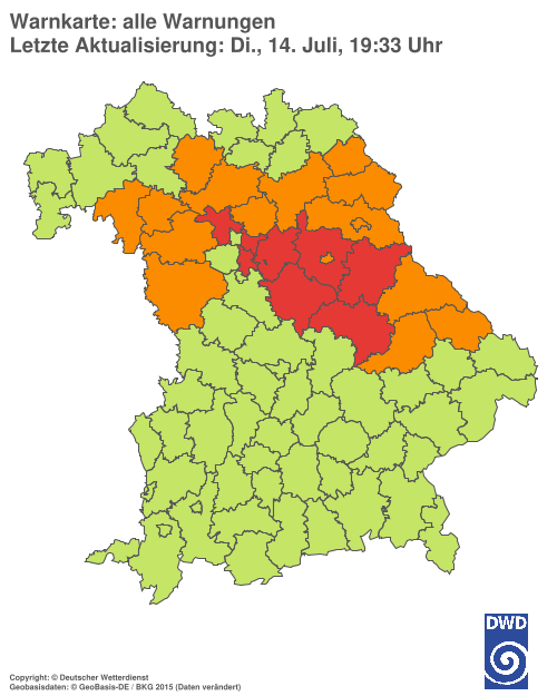 Aktuelle Wetterwarnungen für  Hannover