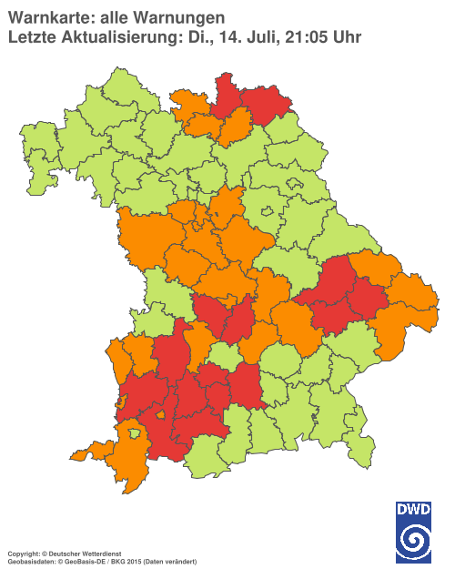 Aktuelle Wetterwarnungen für  Hannover