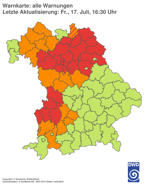 Aktuelle Wetterwarnungen für  Hannover