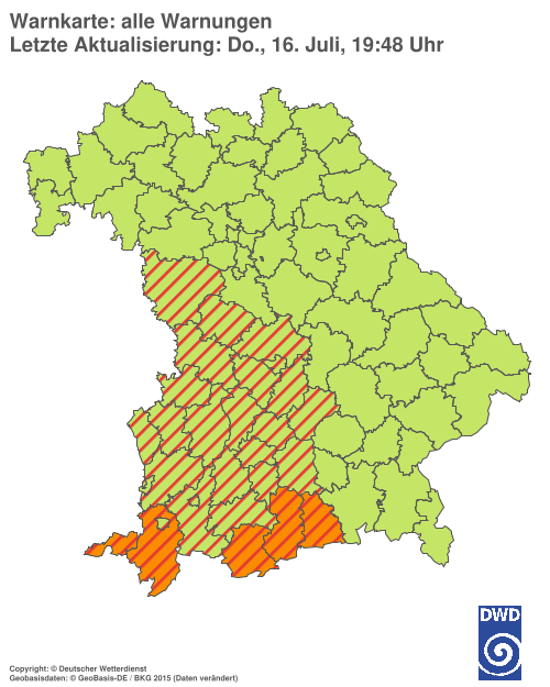 Aktuelle Wetterwarnungen für  Hannover