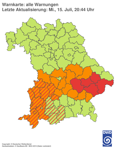 Aktuelle Wetterwarnungen für  Hannover