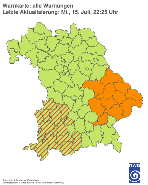 Aktuelle Wetterwarnungen für  Hannover