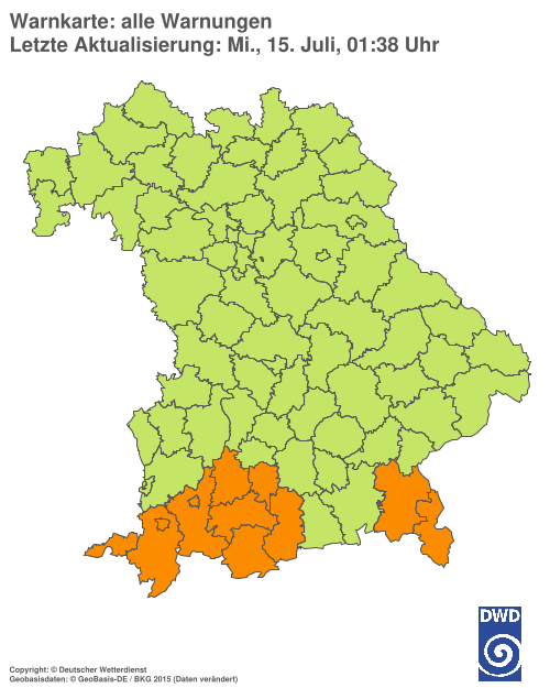 Aktuelle Wetterwarnungen für  Hannover