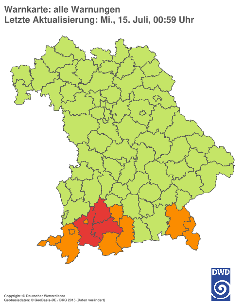 Aktuelle Wetterwarnungen für  Hannover
