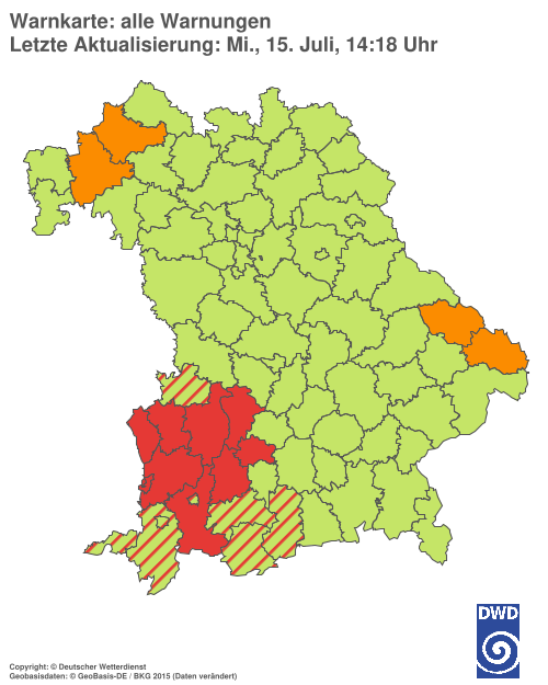 Aktuelle Wetterwarnungen für  Hannover