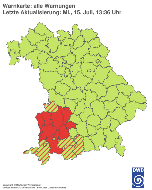 Aktuelle Wetterwarnungen für  Hannover